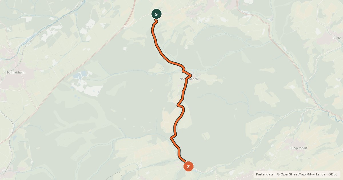 Kartenübersicht der Radroute Blankenheim (48) - Ahrmühle (98)
