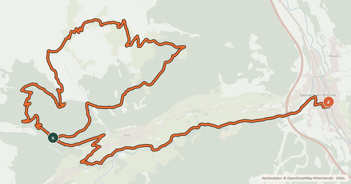 Kartenübersicht der Radroute Blaser Rundtour