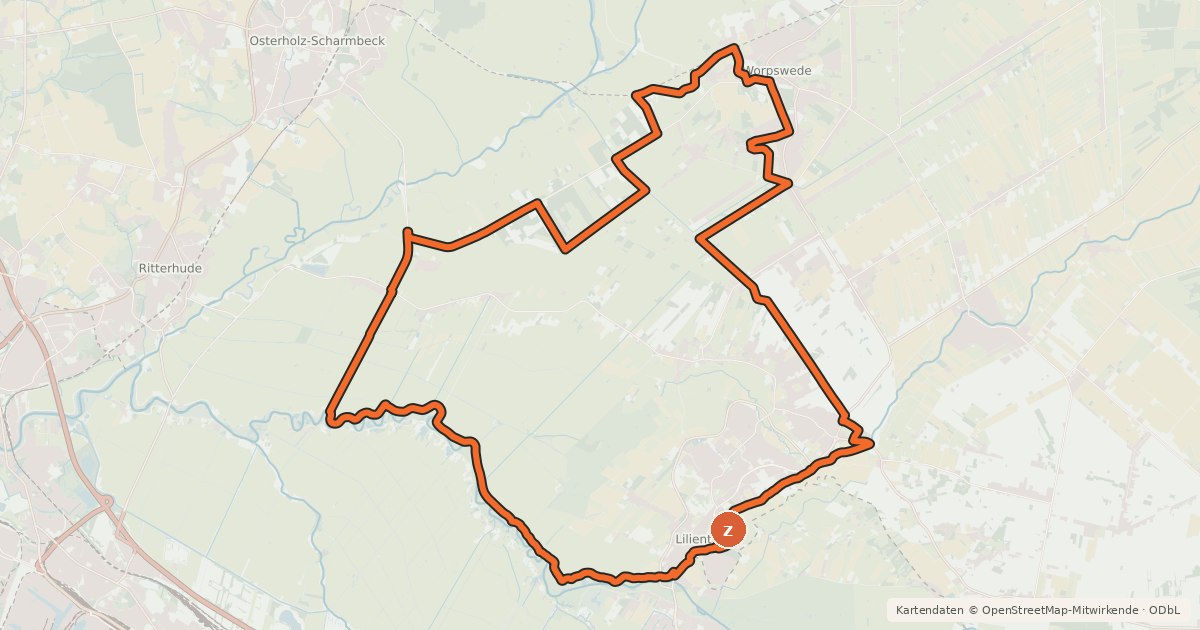 Kartenübersicht der Radroute Blaue Route