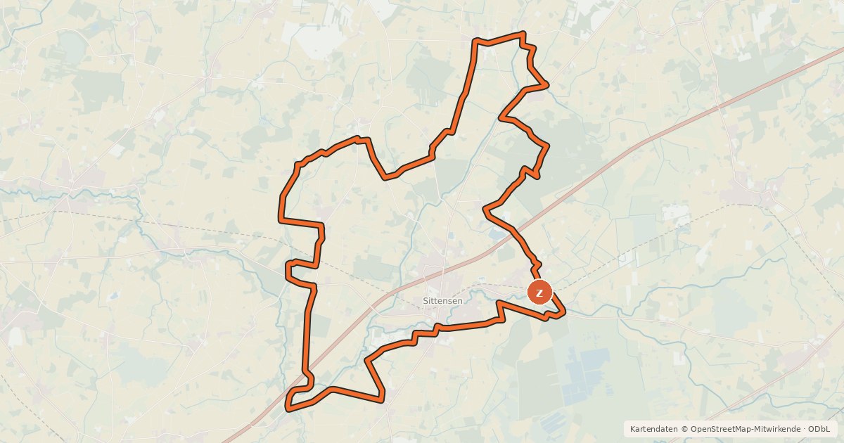 Kartenübersicht der Radroute Börde-Tour Sittensen Radweg