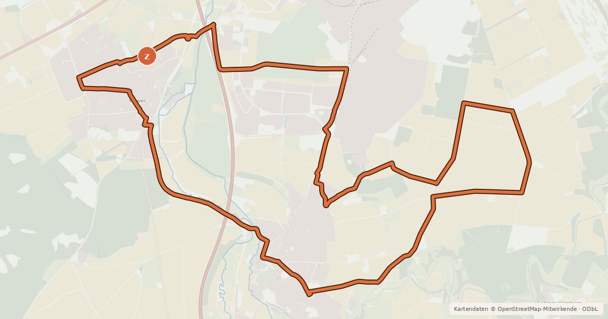 Kartenübersicht der Radroute Borchener Radrundweg 2
