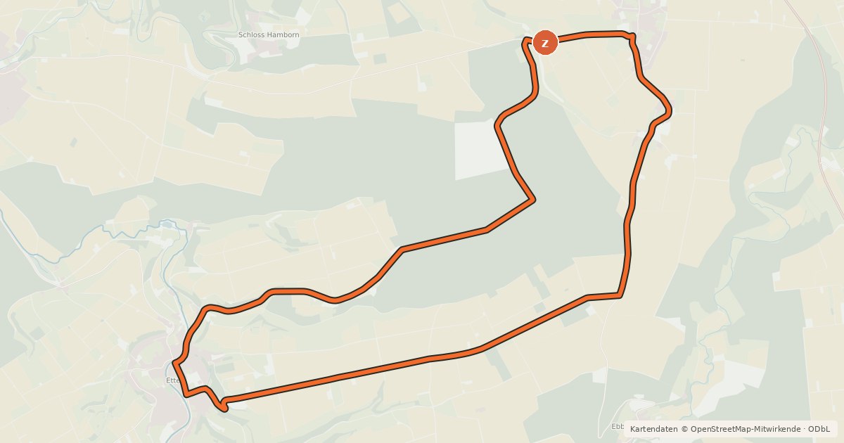 Kartenübersicht der Radroute Borchener Radrundweg 6