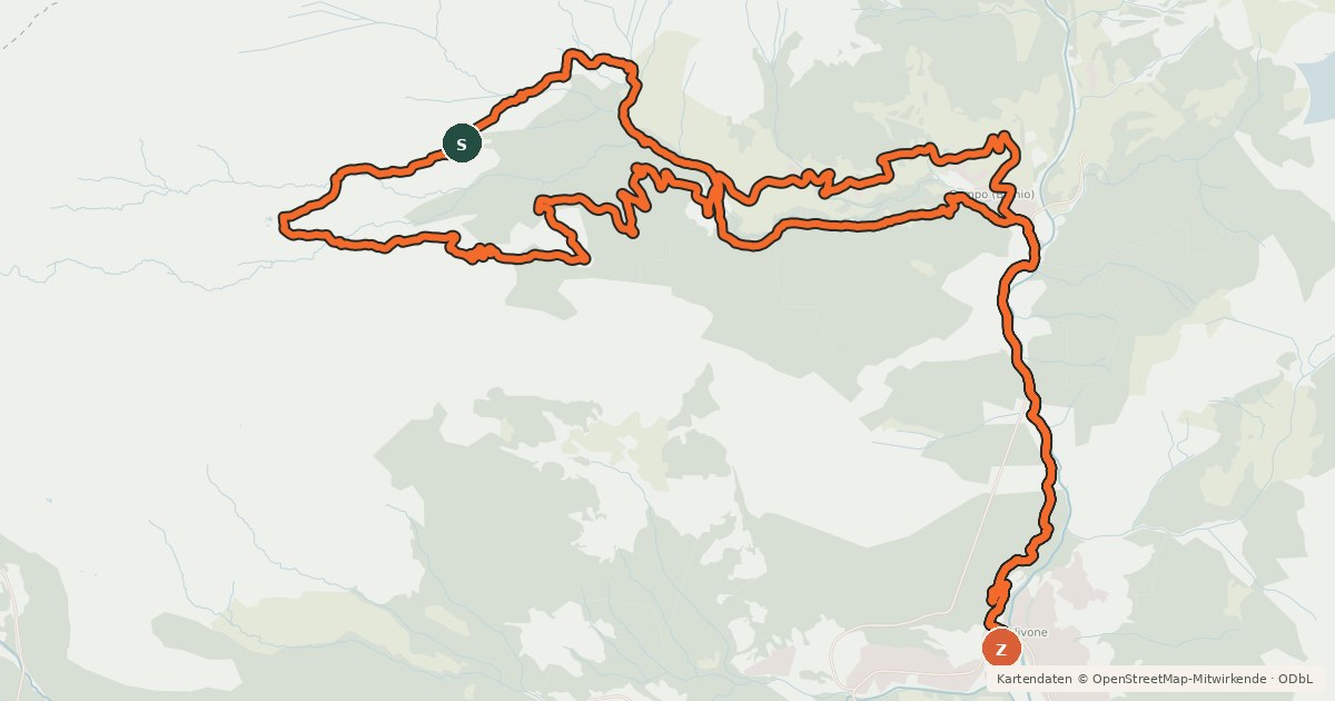 Kartenübersicht der Radroute Bovarino Bike
