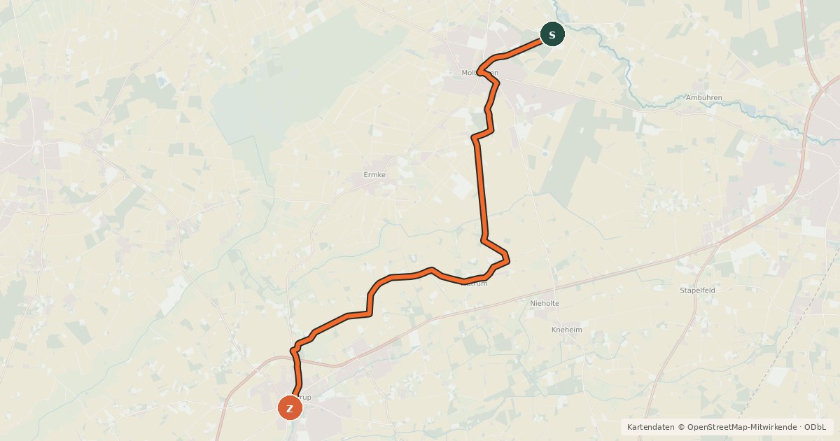Kartenübersicht der Radroute Boxenstopp-Route Verbindungsroute