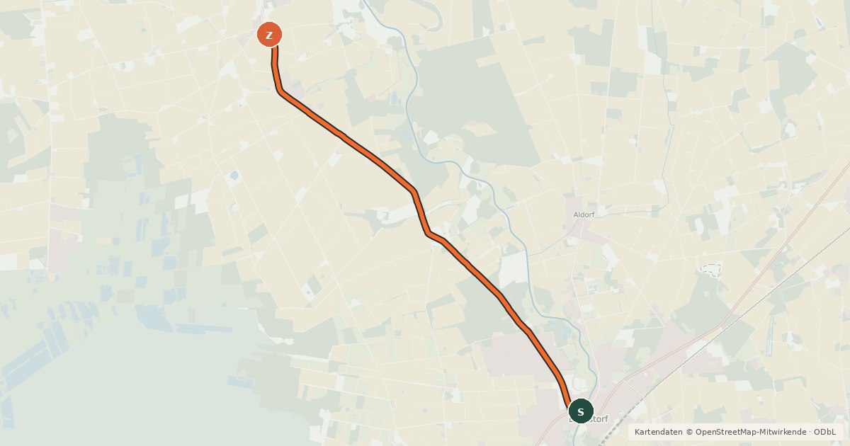 Kartenübersicht der Radroute Brückenradweg (Verbindung)