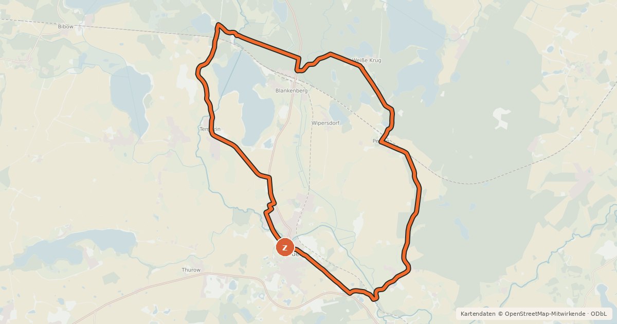 Kartenübersicht der Radroute Brüeler Radtour 4