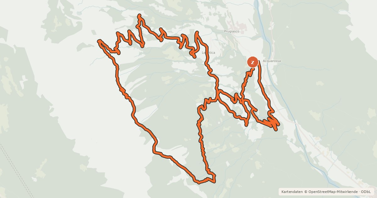 Kartenübersicht der Radroute Brüsacü Bike