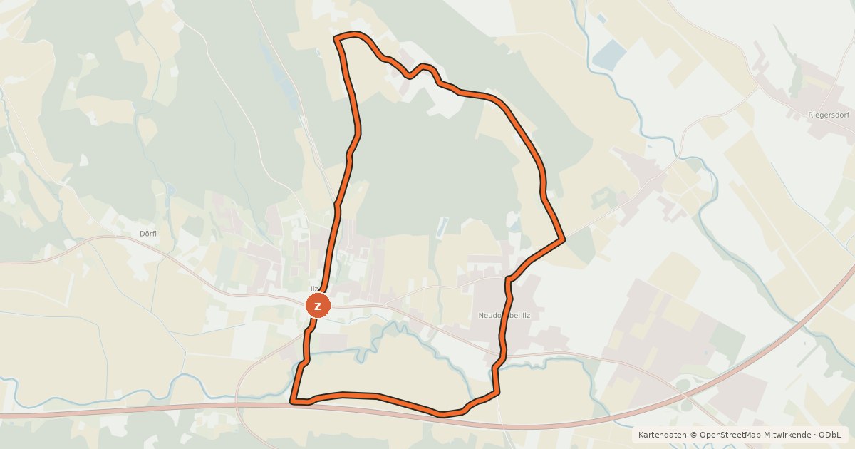 Kartenübersicht der Radroute Buchbergtour