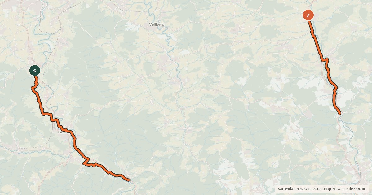 Kartenübersicht der Radroute BühlerSchleife