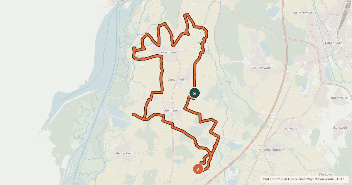 Kartenübersicht der Radroute Bure Radweg