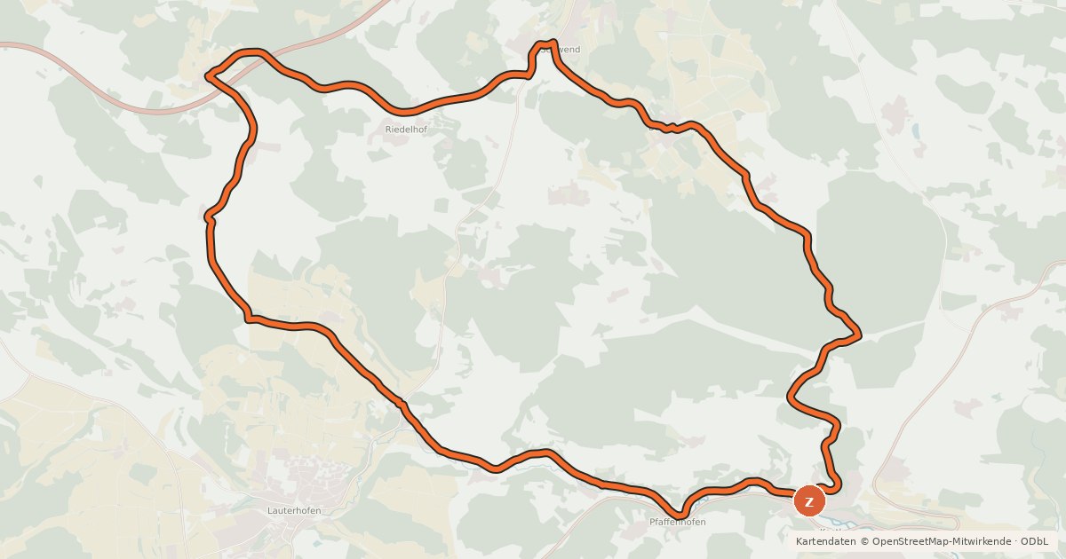Kartenübersicht der Radroute Burgen am Wegesrand