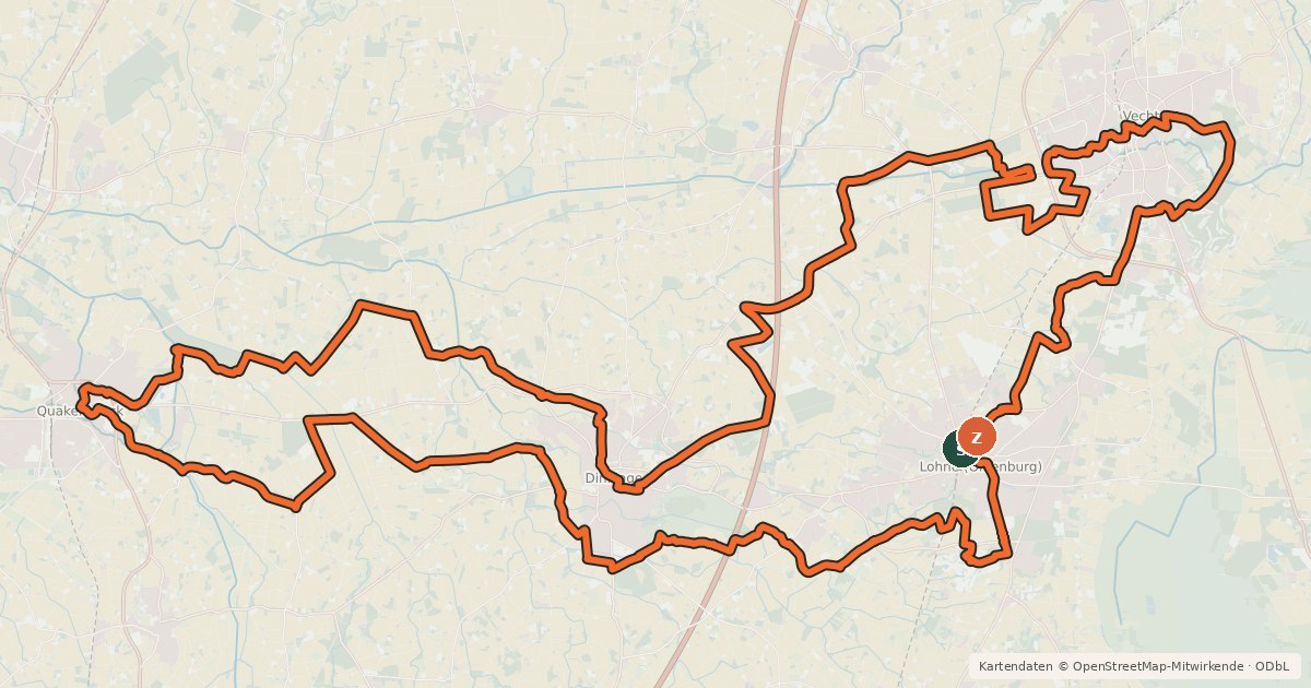 Kartenübersicht der Radroute Burgen-Tour (große Runde)