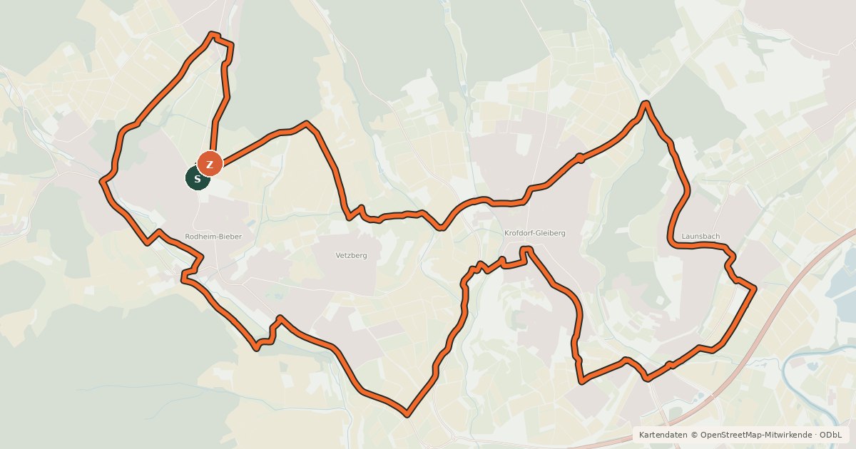 Kartenübersicht der Radroute Burgentour