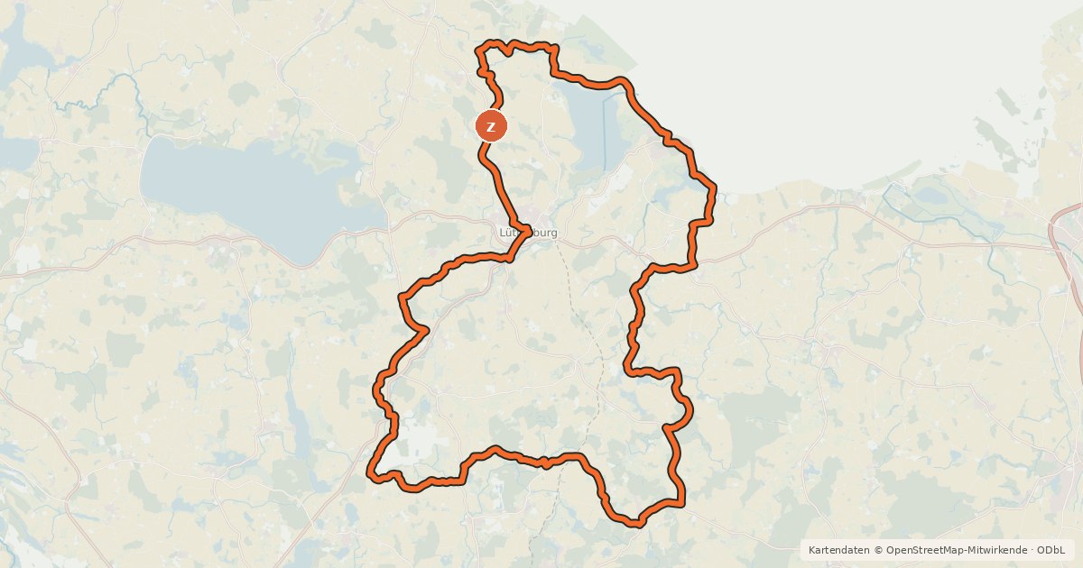 Kartenübersicht der Radroute Burgentour