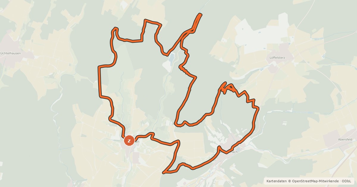 Kartenübersicht der Radroute Burning Bike