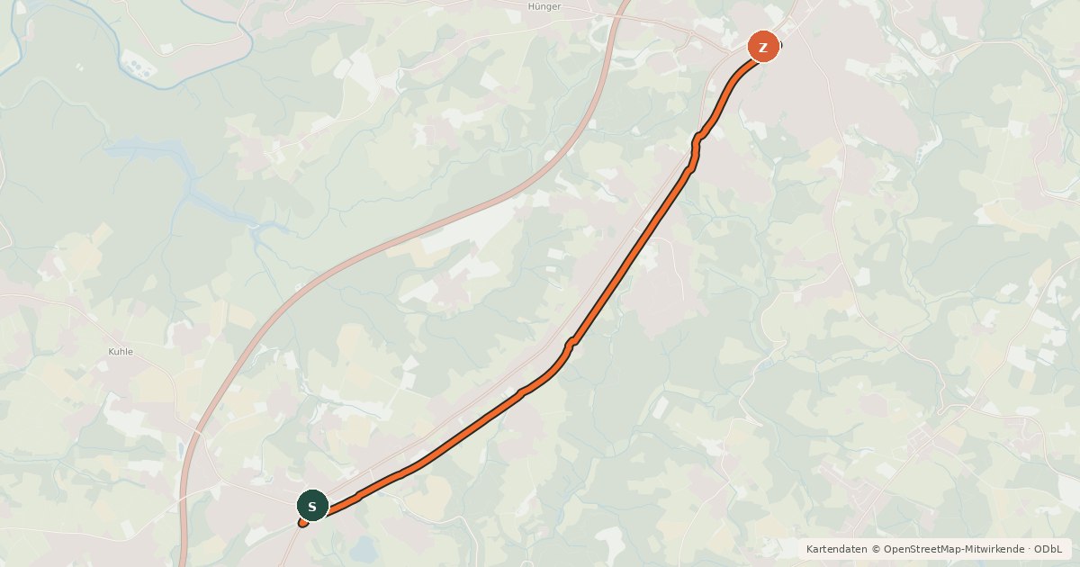 Kartenübersicht der Radroute Burscheid (15) - Wermelskirchen (24)