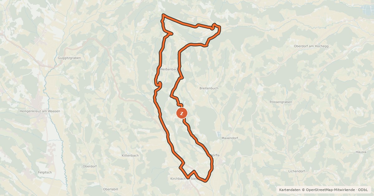 Kartenübersicht der Radroute Buschenschank-Tour