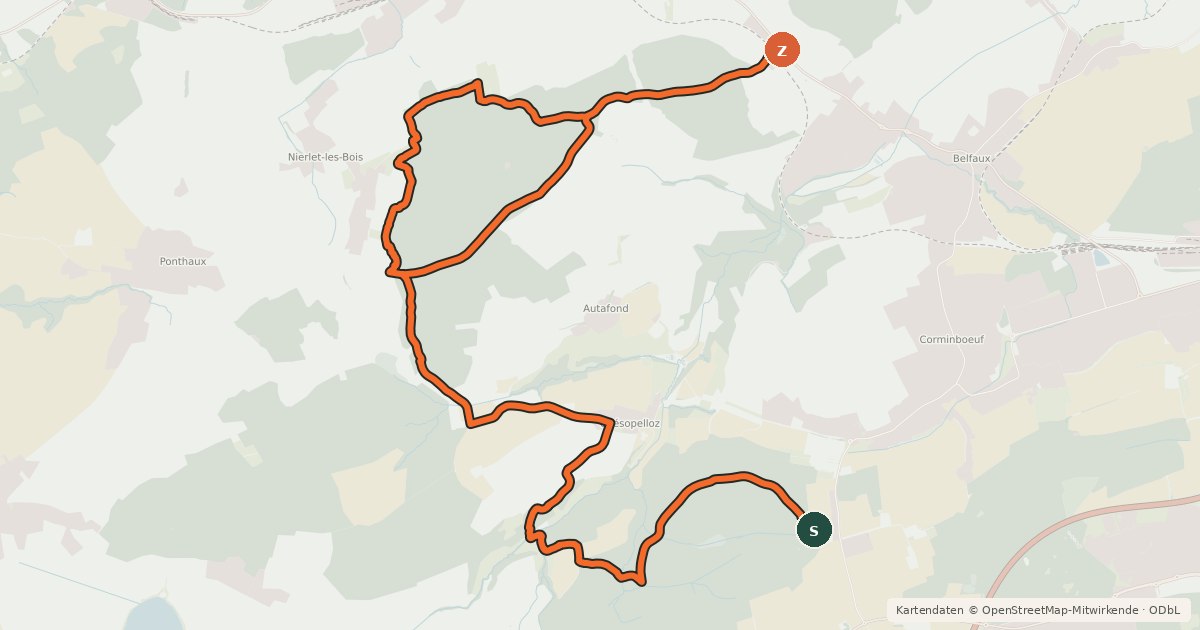 KartenĂŒbersicht der Radroute đČC ForĂȘt de L'Etat Bike
