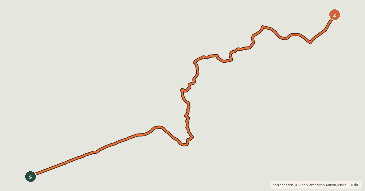 Kartenübersicht der Radroute Callander Trail