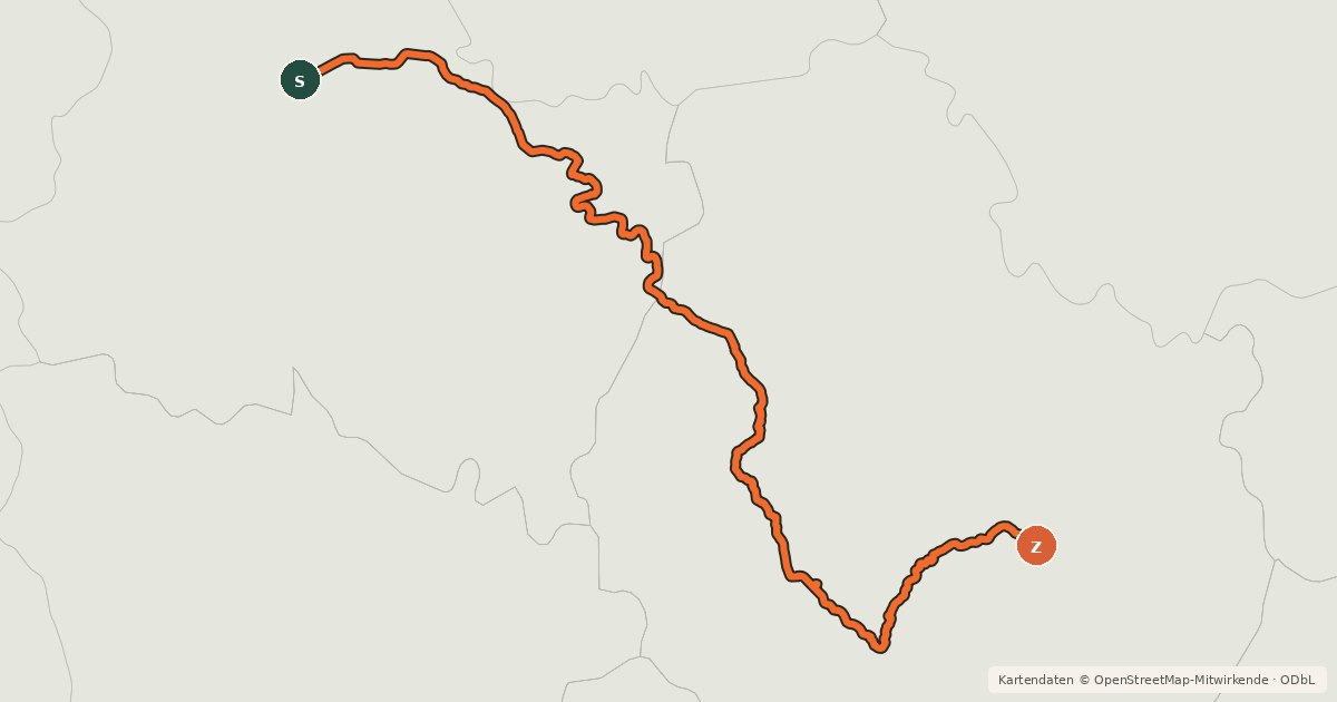 Kartenübersicht der Radroute Canal de Bourgogne