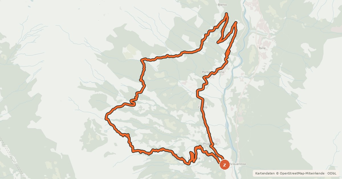 Kartenübersicht der Radroute Cancorì Bike