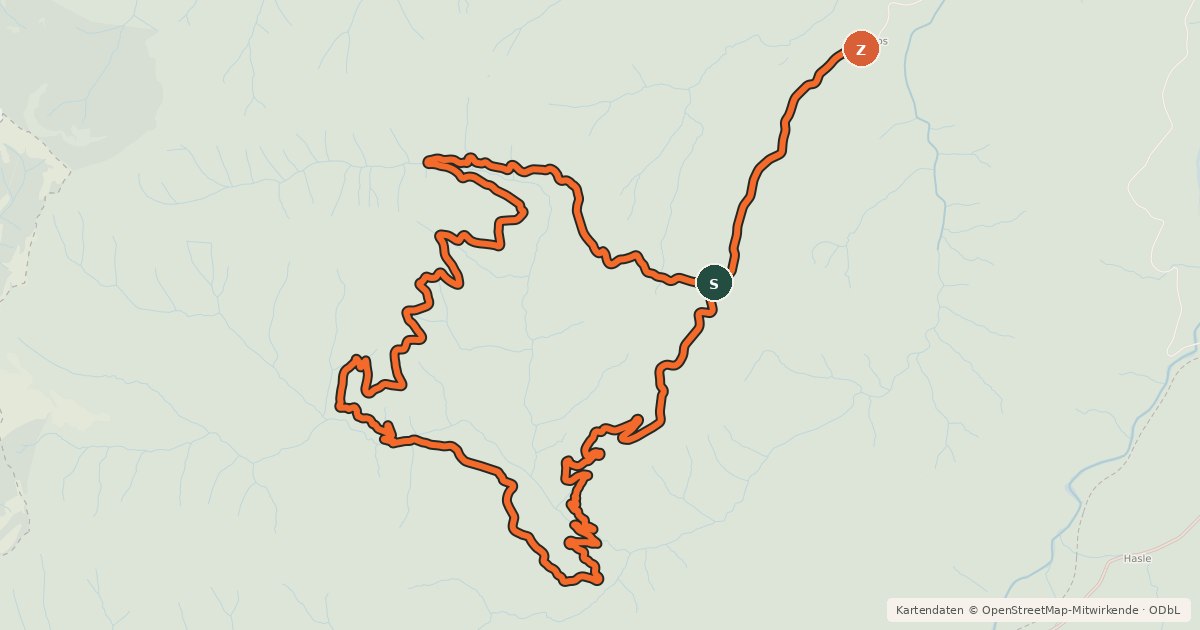 Kartenübersicht der Radroute Chöhler - Tour