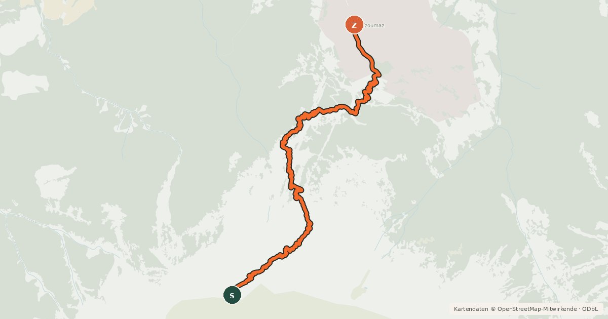 Kartenübersicht der Radroute Chôtatai (Freeride)