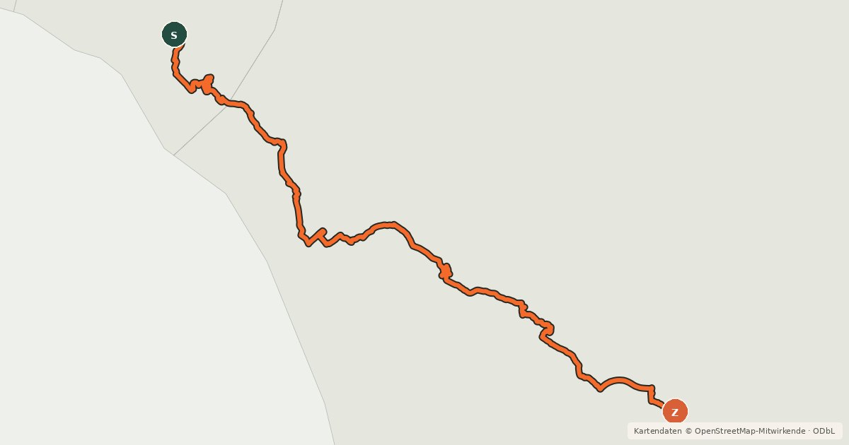 Kartenübersicht der Radroute Ciclovia Francigena - VFB13