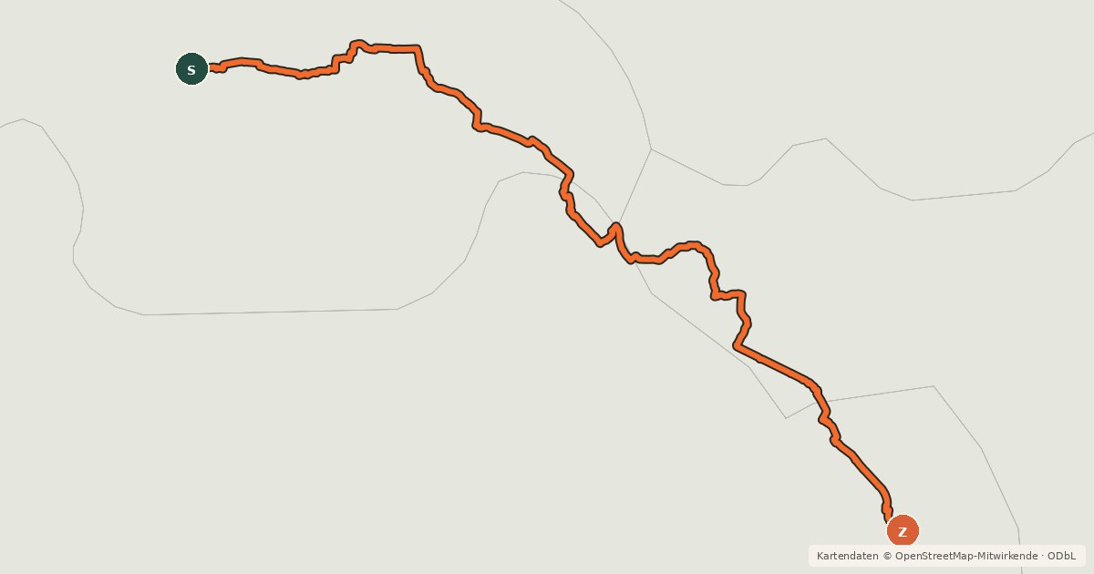 Kartenübersicht der Radroute Ciclovia Francigena - VFB14