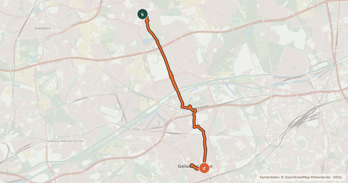 Kartenübersicht der Radroute City->Buer & Retour Ost