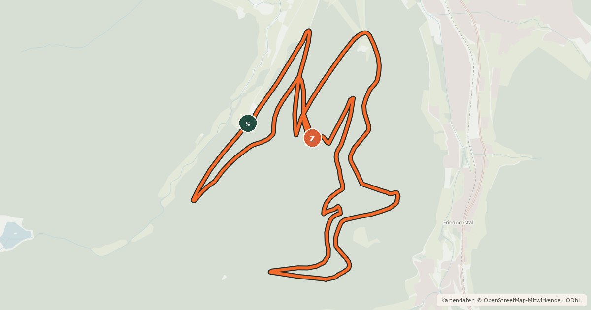 Kartenübersicht der Radroute Cross Country Strecke Stöckerkopf