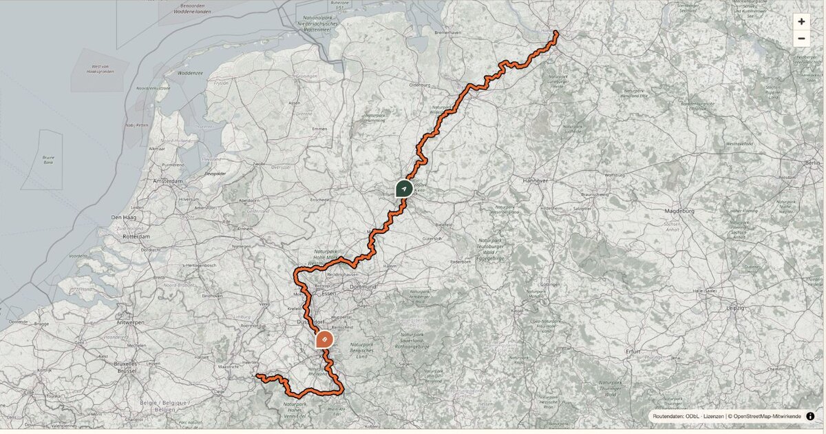 Kartenübersicht der Pilgerroute D7