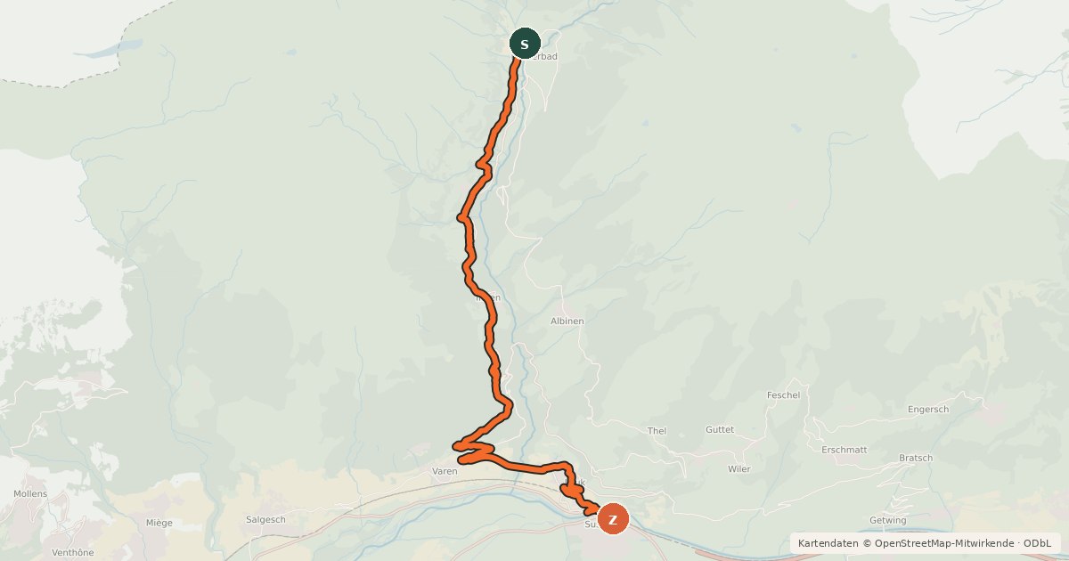 Kartenübersicht der Radroute Dala Kultur Bike
