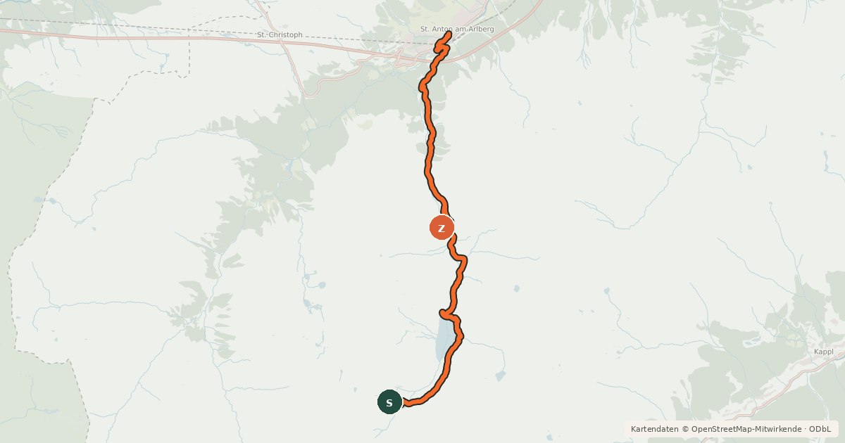 Kartenübersicht der Radroute Darmstädter Hütten Tour