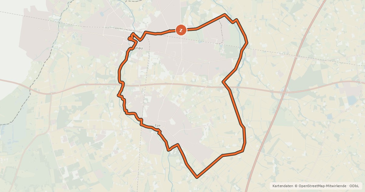 Kartenübersicht der Radroute Dinkel-Goorbach-Tour