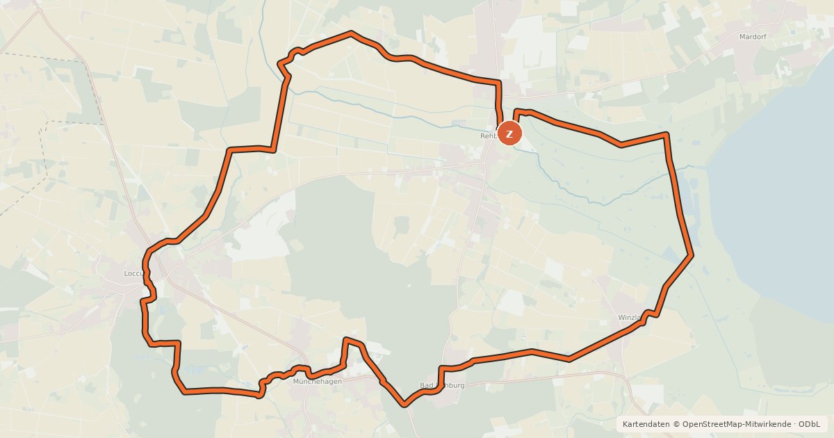 Kartenübersicht der Radroute Dino-Tour