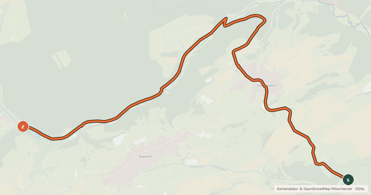 Kartenübersicht der Radroute Dollendorf (66) - Ahrmühle (98)