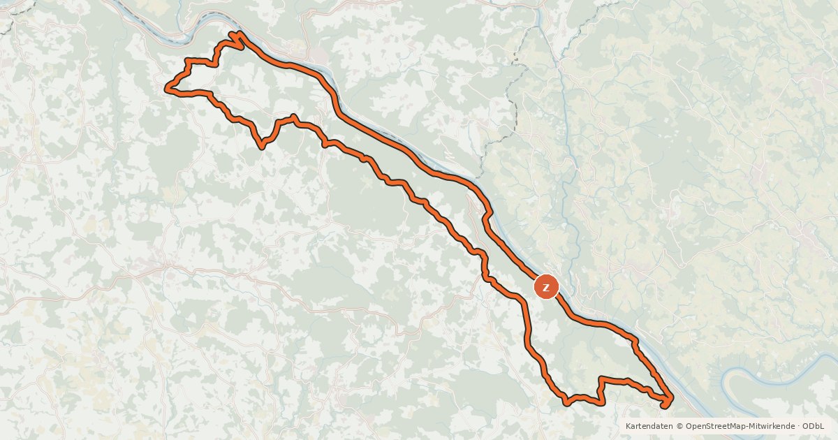 Kartenübersicht der Radroute Donauengtal-Runde