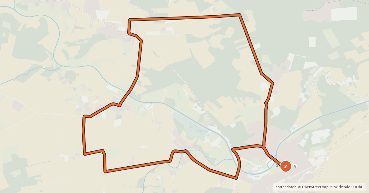 Kartenübersicht der Radroute Dorf und Natur