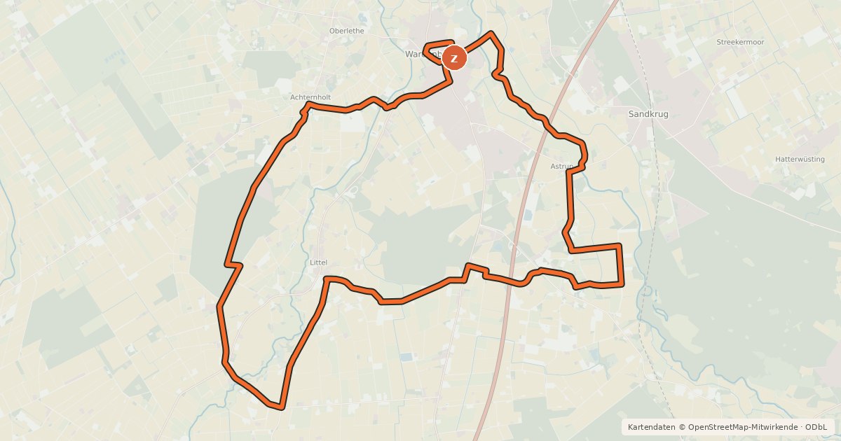 Kartenübersicht der Radroute DorfErleben-Tour