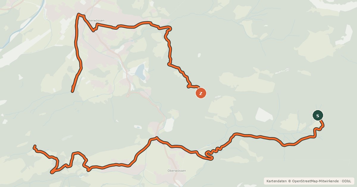 Kartenübersicht der Radroute Dorfrunde Unterwössen