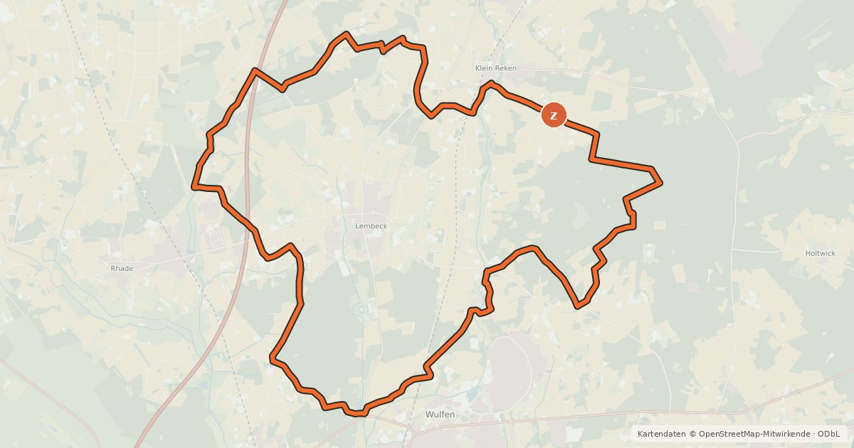 Kartenübersicht der Radroute Dorsten Tour 6