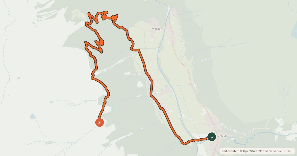 Kartenübersicht der Radroute Drei Almen Tour