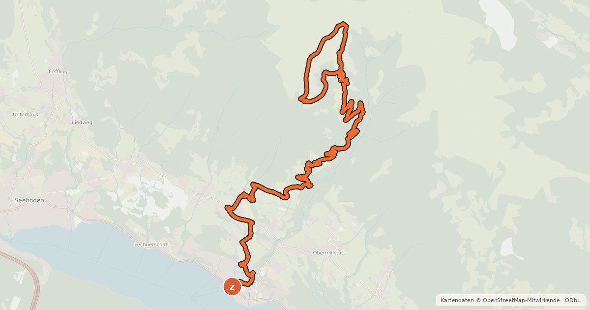 Kartenübersicht der Radroute Drei Hütten Tour | nock/bike Tour 48