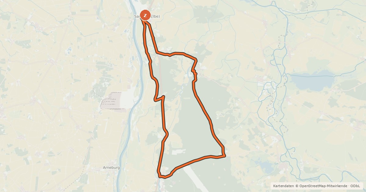 Kartenübersicht der Radroute Drei Seen Route