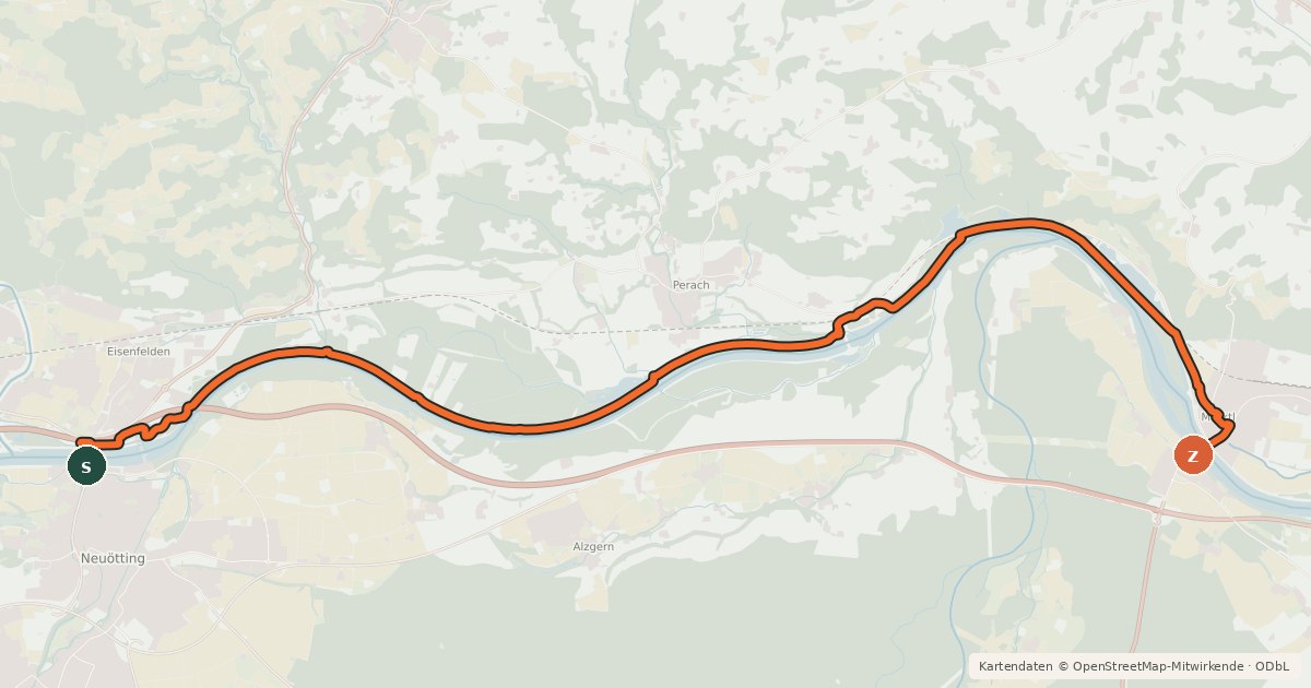 Kartenübersicht der Radroute Drei Seen Tour