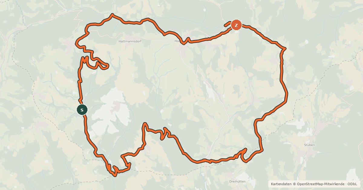 Kartenübersicht der Radroute Dreiländereck-Strecke
