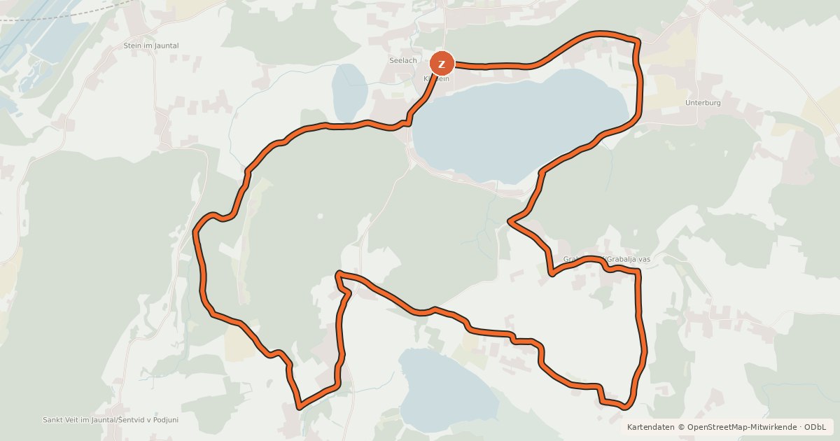 Kartenübersicht der Radroute Dreiseenweg