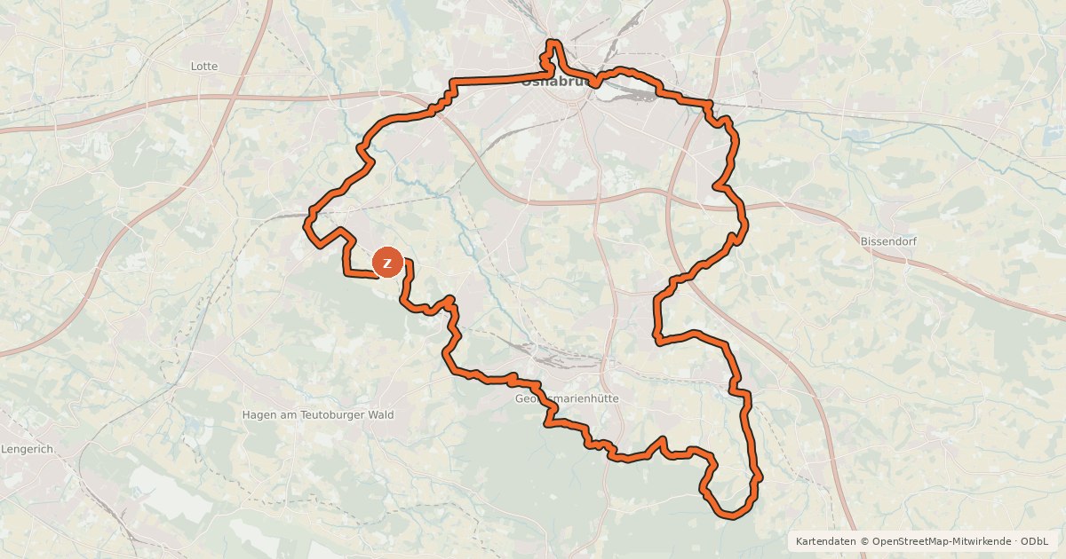 Kartenübersicht der Radroute Düte-Tour