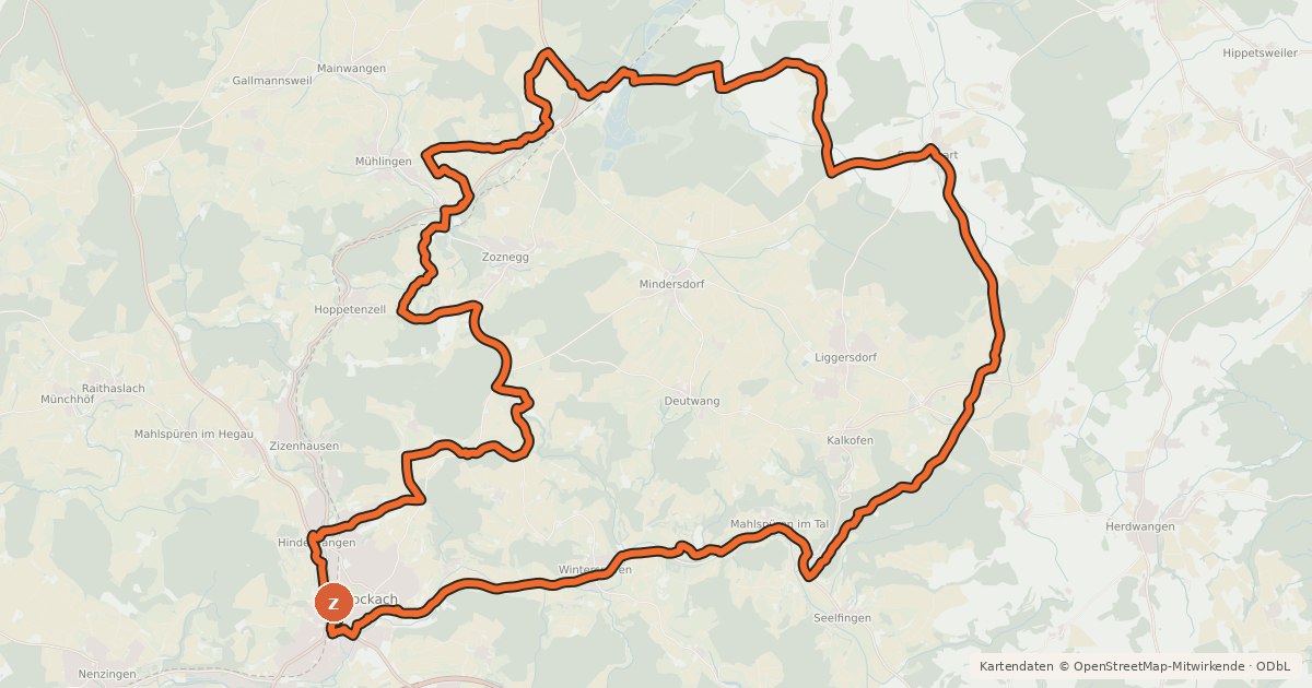 Kartenübersicht der Radroute Durch das Hohenfelser Bergland (2)